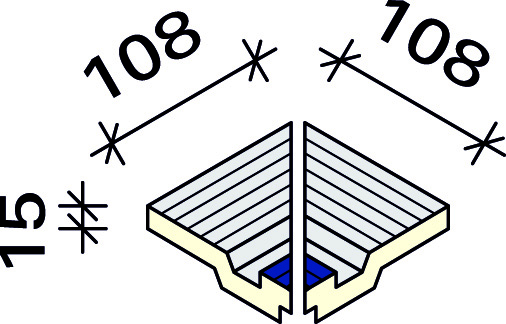 Угол внутренний из 2-х частей Interbau 108x115, арт. 5732 RH C